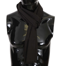 Brown Virgin Wool Striped Pattern Wrap Scarf Dolce & Gabbana