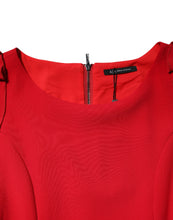 Armani Exchange Red Above Knee Long Sleeves Sheath Dress