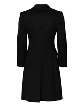Dolce & Gabbana Black Wool Long Sleeves Trench Coat Jacket