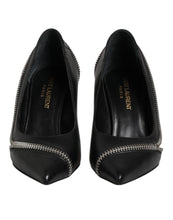 Saint Laurent White Black Leather Pointed Toe Heels Shoes