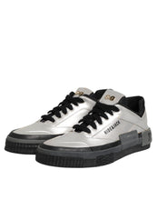 HIDE & JACK Silver Leather Lace Up Low Top Sneakers Shoes