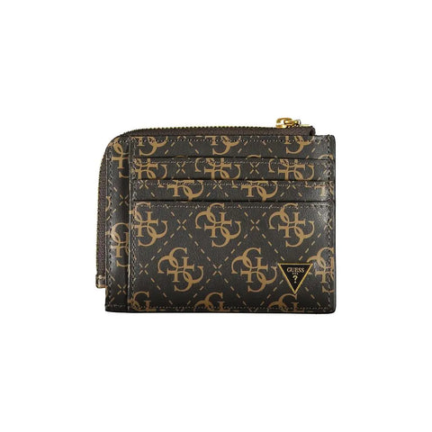 Brown Leather Wallet Guess Jeans