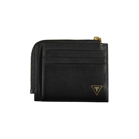 Black Leather Wallet Guess Jeans