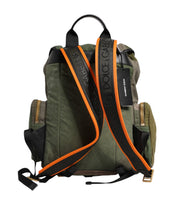 Dolce & Gabbana Military Green Patchwork Rucksack Backpack Bag