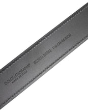 Dolce & Gabbana Black Leather Silver Metal Logo Buckle Belt