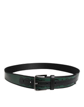 Dolce & Gabbana Green Black Polyester DG Logo Buckle Belt