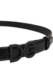 Dolce & Gabbana Black Leather Classic Metal DG Buckle Belt