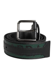 Dolce & Gabbana Green Black Polyester DG Logo Buckle Belt