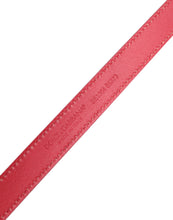 Dolce & Gabbana Red Leather Square Metal Buckle Cintura Belt