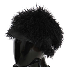 Black Tibet Lamb Fur Leather Gatsby Hat Dolce & Gabbana