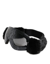 Dolce & Gabbana Black Bi0759 Lace Mirrored Ski Goggles Mask Sunglasses