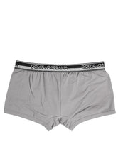 Dolce & Gabbana Gray Cotton Stretch Regular Boxer Underwear