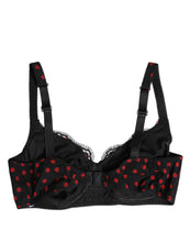Dolce & Gabbana Black Red Polka Dot Underwired Balconette Underwear