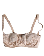 Dolce & Gabbana Biege Silk Underwired Balconette Bra Underwear