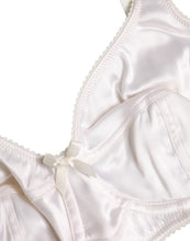 Dolce & Gabbana White Silk Balconette Non Wire Bra Underwear