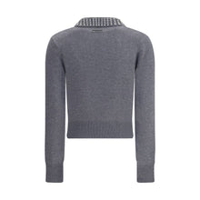 PINKO Rhinestone-decorated collar Sweater