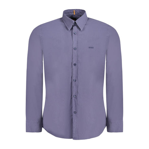 Blue Cotton Men Shirt Hugo Boss
