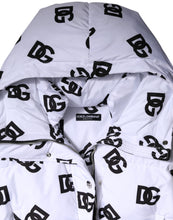 Dolce & Gabbana White Black DG Mania Polyester Puffer Jacket