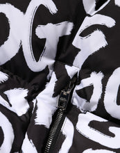 Dolce & Gabbana Black White DG Mania Hooded Long Coat Jacket