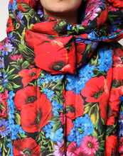 Dolce & Gabbana Multicolor Floral Hooded Puffer Coat Jacket