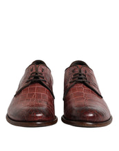 Dolce & Gabbana Burgundy Leather Lace Up Derby Dress Shoes