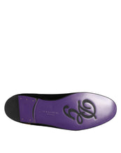 Dolce & Gabbana Black DG Crown Embroidery Loafers Slip On Shoes