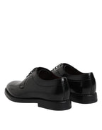 Dolce & Gabbana Black Calf Leather Lace Up Dress Derby Shoes