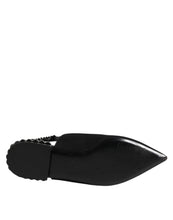 Dolce & Gabbana Black Crystal Charmeuse Slingback Shoes