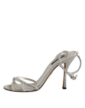 Dolce & Gabbana Silver Strass Ankle Strap KEIRA Sandals Shoes