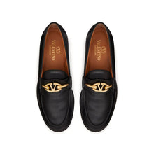 Valentino Garavani V-Logo Moon Leather Loafers