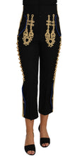 Military Embellished Pants Black Gold Dress Pant Dolce & Gabbana