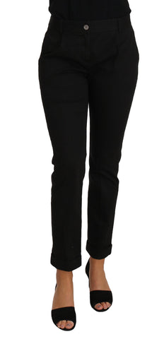Black Dress Cropped Straight Straight Pants Dolce & Gabbana