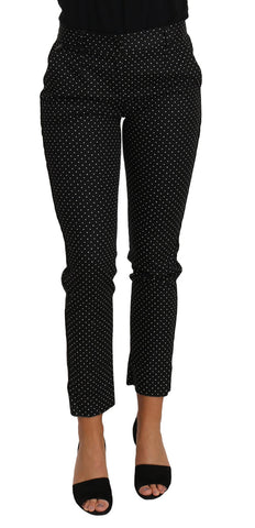 Black Dress Polka Dot Cropped Straight Pants Dolce & Gabbana