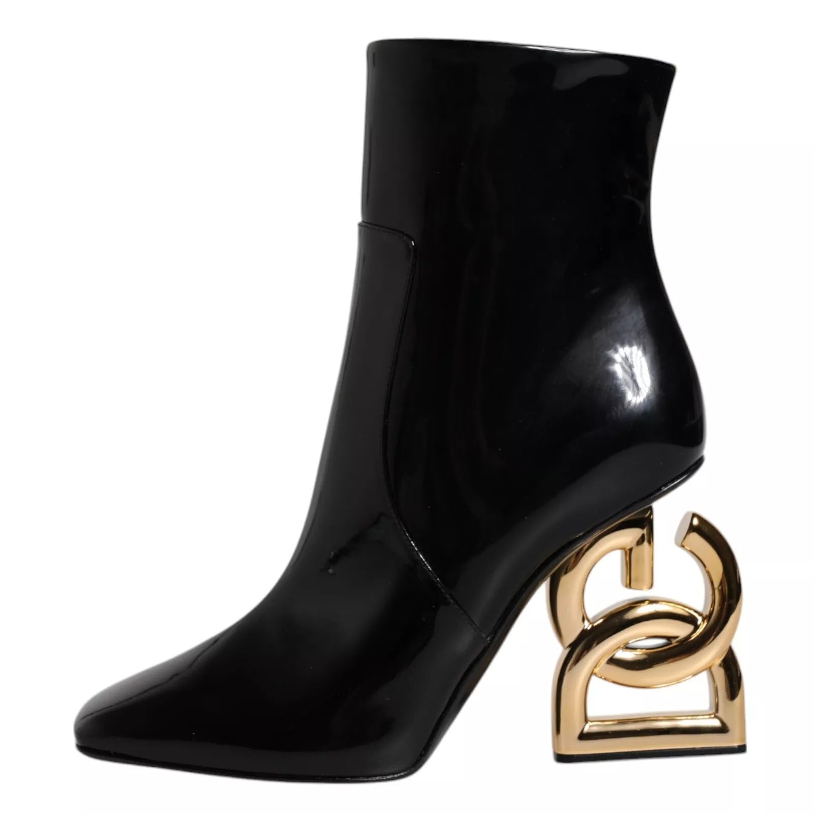 Dolce & Gabbana Black Jackie Leather Mid Calf Boots Shoes