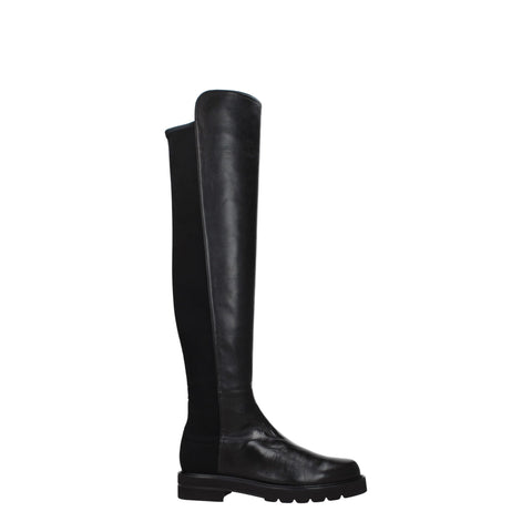 Stuart Weitzman Black Leather Over The Knee