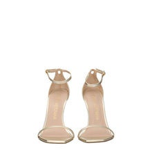 Stuart Weitzman Gold Leather Stiletto Heels Sandals