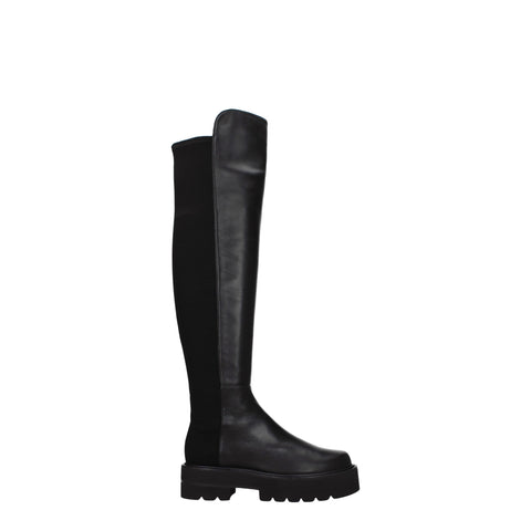 Stuart Weitzman Black Leather Over The Knee