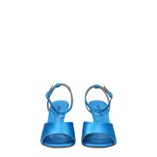 Off-White Blue Satin Stiletto Heels Sandals