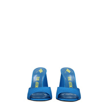 The Attico Light Blue Satin Platforms
