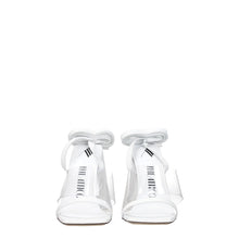 The Attico White Leather Stiletto Heels Sandals