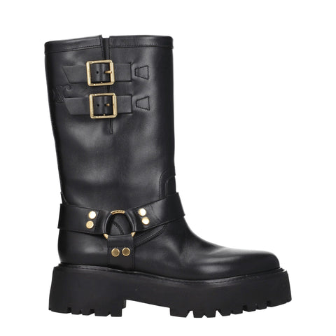 Celine Gold Leather Ankle Boots