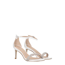 Stuart Weitzman White Leather Stiletto Heels Sandals