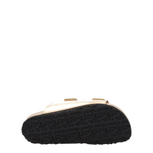 Palm Angels Gold Leather Slippers Sandals