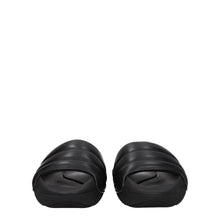 Balmain Black Leather Slippers Sandals