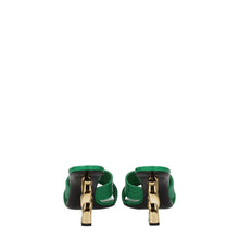 Dolce & Gabbana Green Leather Flat Sandals