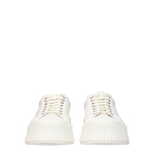 Jil Sander White Fabric Platform Sneakers