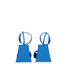 The Attico Blue Satin Stiletto Heels Sandals