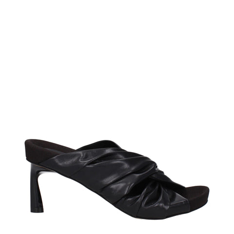 Stella McCartney Black Leather Stiletto Heels Sandals
