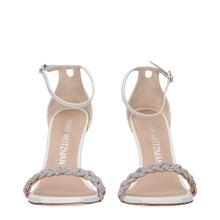 Stuart Weitzman White Leather Stiletto Heels Sandals