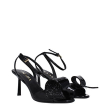 Prada Black Leather Stiletto Heels Sandals
